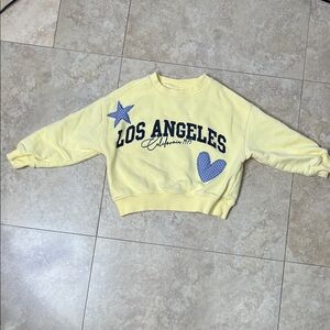 Zara Kids Yellow Los Angeles Graphic Sweatshirt